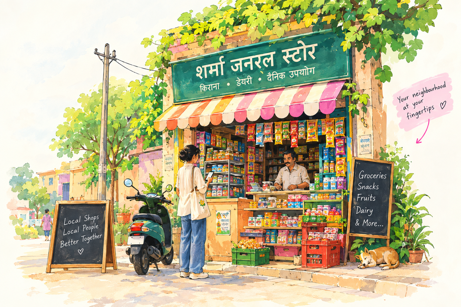 Sharma General Store Illustration